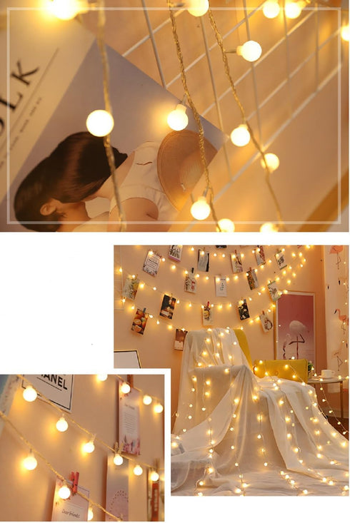 WFGGEH 10ft 20 WLD0002 Globe String Lights, LED USB Powered Globe Fairy String Lights Warm White for Birthday Party