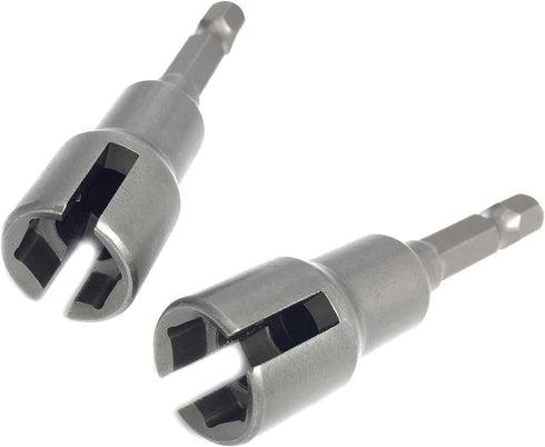 (2pc) Power Wing Nut Driver Set, Slot Wing Nuts Drill Bit Socket Wrenches, 1/4" Hex Shank