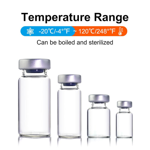 10 Pack 2ml Sealed Sample Vials, Transparent Glass Vials with Self Healing Injection Port (10, 2ML)