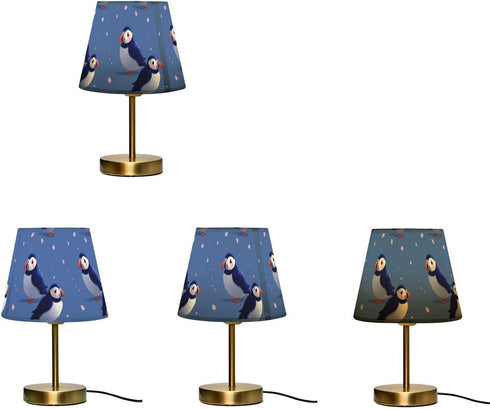 Yasala Table Lamp Puffins Cute Purple LED Night Light Minimalist Bedroom Reading Dorm Nightstand Desk Lamp Color