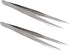 2 Pcs Fine-Pointed Tip Precision Metal Tweezers with Protective Sleeves for Crafts, Jewelry, and Repair