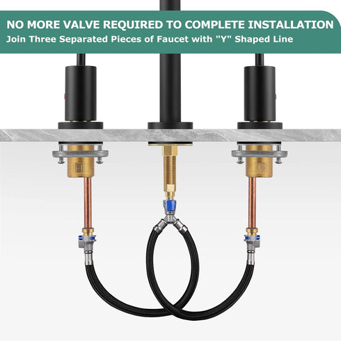 Replacement Quick Connect Hose for PARLOS Widespread Faucet, Hot & Cold Water Mixer Line