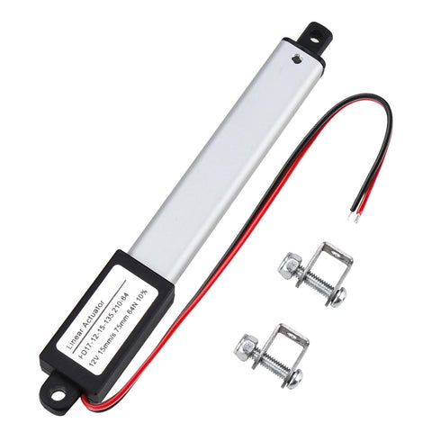 NORJIN 12V Mini Electric Linear Actuator - 3" Stroke, 64N/14lbs, Speed 15mm/s, for Sofa, TV, Table, Home Automation