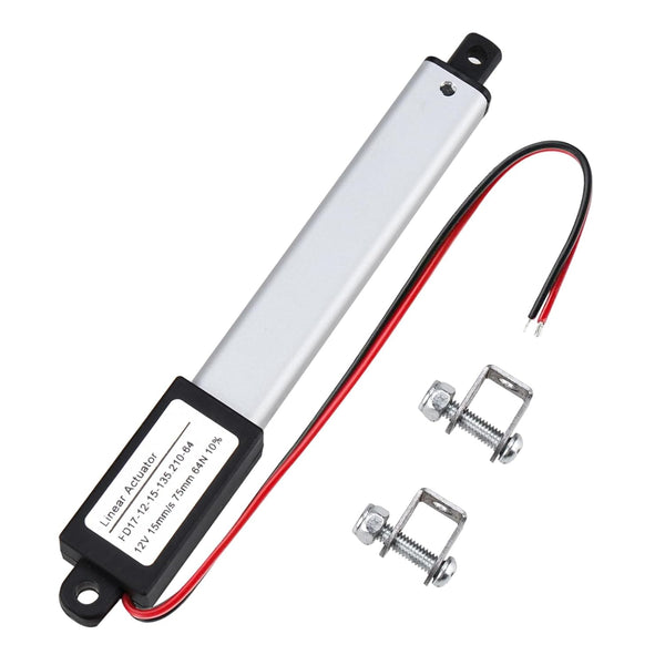 NORJIN 12V Mini Electric Linear Actuator - 3" Stroke, 64N/14lbs, Speed 15mm/s, for Sofa, TV, Table, Home Automation