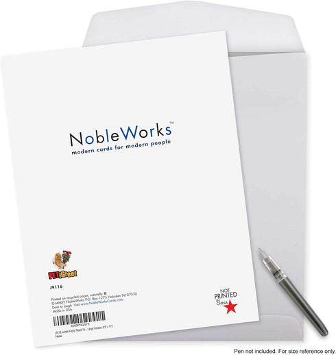 NobleWorks Jumbo Thank You Greeting Card - Cat Design, 8.5 x 11 Inch with Envelope (1 Pack)