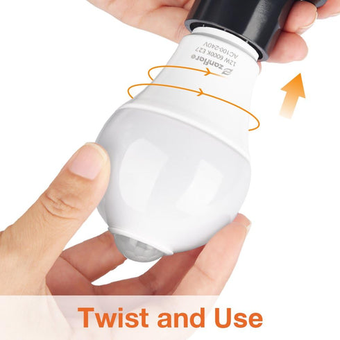 Bulb, 12W(100W Bulbs Zanflare Motion Sensor Outdoor Light Equivalent), Dusk to Dawn Light Auto On/Off Motion Detector