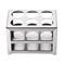 YOKIVE 3 Layers 304 Stainless Steel Test Tube Rack Holder for 26-30mm Lab Test Tube, Silver, 6-Sockets