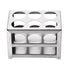 YOKIVE 3 Layers 304 Stainless Steel Test Tube Rack Holder for 26-30mm Lab Test Tube, Silver, 6-Sockets