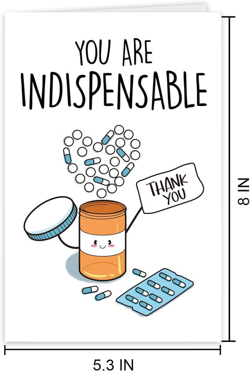 COLINHELIN Nurse Day Cards, Cute Thank You Card for Doctor Nurse Pharmacy, Lovely Doctor DR Day Card, Funny