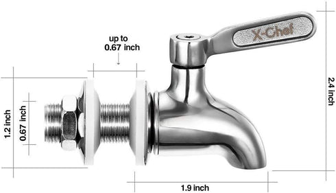 X-Chef Stainless Steel Beverage Dispenser Spigot Replacement