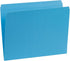 Blue Summit Supplies 100 Pack Straight Cut File Folders, Assorted Blue, Green, Purple, Letter Size, Single Tab