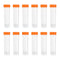 PATIKIL 50ML Plastic Centrifuge Tubes, 25 Pcs Orange Test Tube Container with Leak-Proof Screw Caps for Laboratory