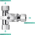 Lead-Free Brass Chrome-Plated Add-A-Tee 3-Way Angle Stop Valve, 3/8 Inch for Water Filters