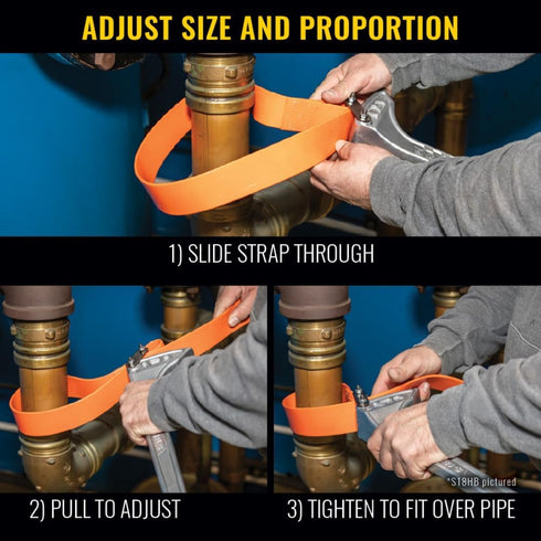 Klein Tools S6HB Strap Wrench, Adjustable Grip-It Strap Wrench, 1-1/2 to 4-Inch, 6-Inch Handle