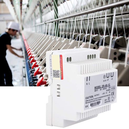 DR-60-12 DIN Rail Power Supply, 100-240V 12V 5A 60W Single Output PWM Switching Electric Source