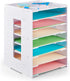 Juexica 8 Tier Scrapbook Paper Organizer, 12 x 12 Stackable Paper Trays for Home Office Decorations
