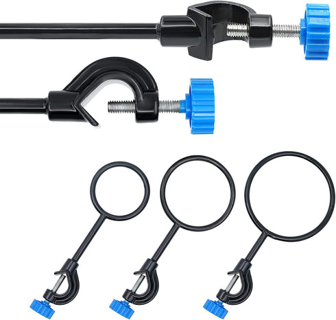 2 Set Lab Stand Support, Retort Ring Set, 6PCS Laboratory Clamp Ring 60mm 80mm 100mm