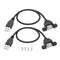 2Pcs USB 2.0 Panel Mount Extension Cable 1FT, USB Type A Male