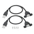 2Pcs USB 2.0 Panel Mount Extension Cable 1FT, USB Type A Male