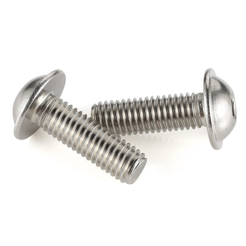 M8-1.25 x 30mm Flanged Button Head Socket Cap Screw Bolts, 304 Stainless Steel, Pack of 20