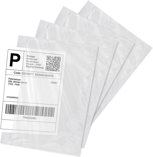 BESTIKER Shipping Label Sleeves 7.5" x 5.5" (500 Packs) Clear Adhesive Packing Slip Pouches for Small Business