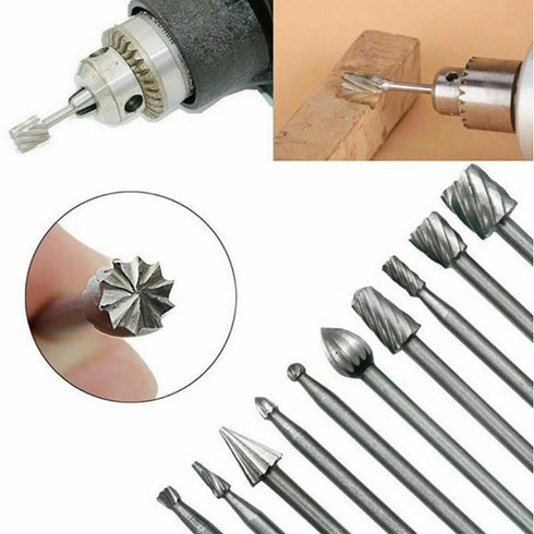 Carving Bits 20pcs Rotary Bits Burr Set Wood Engraving Router Bit with 1/8" Shank Rotary Tools Accessories for DIY Woodworking Carving Engraving Drilling