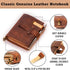 Leather Writing Journal Notebook - Handmade Refillable Travel Diary, 5.3" x 4", 180 Pages, Pen Holder, Card Holder for