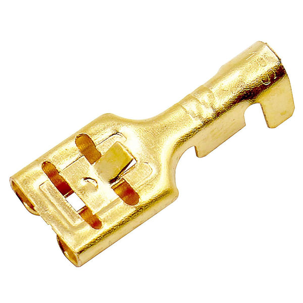 Baomain 100-Pack 1/4 inch Female Spade Quick Splice Crimp Terminals, 6.3mm Non Insulated Connector