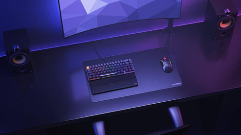 Glorious XL Extended Gaming Mouse Mat/Pad, Large Black Cloth Mousepad with Stitched Edges, 14"x24"