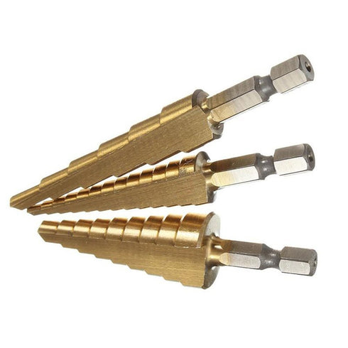 3 Piece Step Drill Bit Set with Pouch - 28 Sizes, Impact Driver Compatible