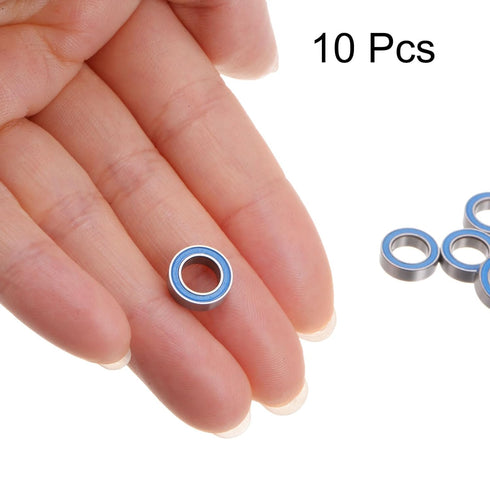 uxcell 10pcs MR106-2RS Miniature Deep Groove Ball Bearings, 6x10x3mm Rubber Sealed for TRX4 1/10 RC Cars