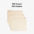 File Folder, 1/3-Cut Tab, Assorted Positions, Letter Size, Manila by Smead, 100 per Box (10330)