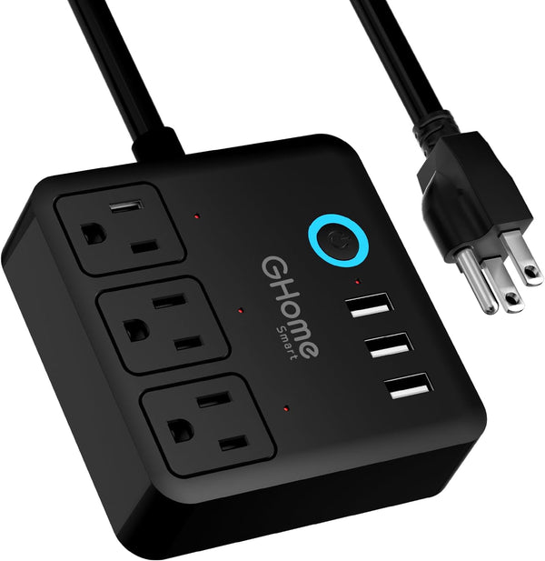 GHome Smart Power Strip with 3 WiFi Outlets & 3 USB, Alexa & Google