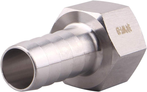 DERNORD 3/4" Barbed Hose x 3/4" NPT Female Home Brew Fitting, 304 Stainless Steel, Pack of 2