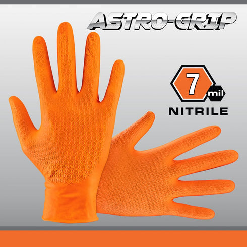 Astro-Grip Powder-Free Nitrile Disposable Gloves, Exam Grade, Size X-Large, 7 mil Thickness, Chemical & Puncture