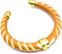 3" Crescent Pendant | Acrylic Focal Pendant | Light Brown with White Slashed Crescent, Black with White Slashed