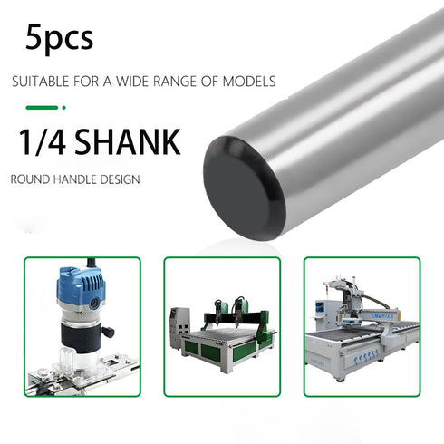 Ozmatip 5pcs 1/4 1/4", 3/8", 9/16", 3/4", 1" Pattern Flush Trim Router Bit Shank, Carbide Tipped Top Bearing Template