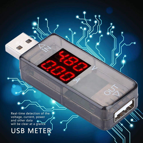USB Tester, Multimeter Voltmeter Ammeter Current Meter, USB Charger Voltage Meter for QC2.0/QC3.0 Fast Test (Black)