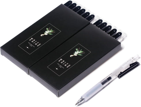 Ultra Fine Gel Pens,12 Pack Black Ink Gel Pens 0.38mm Line-Size,Smooth Writing Pens for Pens for Students, Teachers, Financial Officers, Doctors, Nurses by XIZE SH