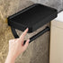 DGYB Bathroom Toilet Paper Holder Wall Mount Black Paper Towel Holder with Shelf Rustproof & Multifunctional