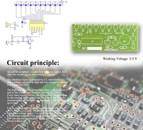 10PACK CD4017 10 ISolderStore Soldering Practice Board Soldering Project Kit Colorful LEDs Soldering Practice DIY Kit