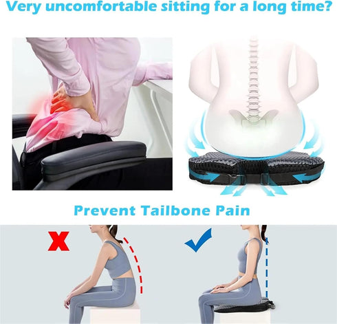 Generic Car Wedge Seat Cushion Memory Foam Comfortable Seat Cushion-Orthopedic Support for Car Driver Seat Office Chair