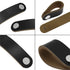Yoohey 5 Pack Leather Cabinet Drawer Pulls, Modern Handmade Knob with Screws (Black, 14cm, 2 Holes)