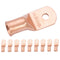 SELTERM 10pcs 3/0 AWG - 1/4" Stud Battery Lugs, Heavy Duty Wire Lugs, UL Bare Copper Eyelets