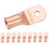 SELTERM 10pcs 3/0 AWG - 1/4" Stud Battery Lugs, Heavy Duty Wire Lugs, UL Bare Copper Eyelets