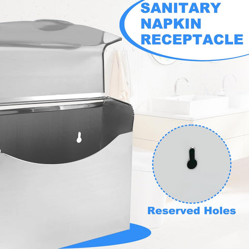 Sibosen 2 100 Pcs Sanitary Napkin Disposal Receptacle Stainless Steel Napkin Receptacle Tampon Disposal Bin