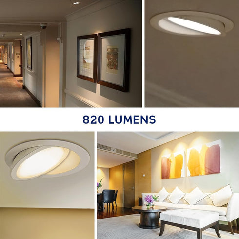 4 820 5 2700K-5000K, Dimmable, DAR40-S1W Leviton in. Round Adjustable Slim Downlight, Lumens, CCT Color Selectable