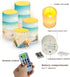 Cozeyat 4 Surf Beach Pcs Battery Operated Flameless Candles with Remote Color Changing Timer Flickering LED Pillar