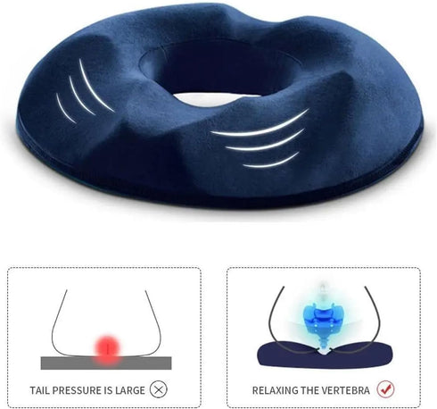 Generic Tailbone Donut Cushion for Hemorrhoids, Coccyx Support Seat Pillow, Orthopedic Memory Foam Relief for Prostate