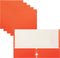Better Office Products Two Pocket Portfolio Folders, 50-Pack, Orange, Letter Size